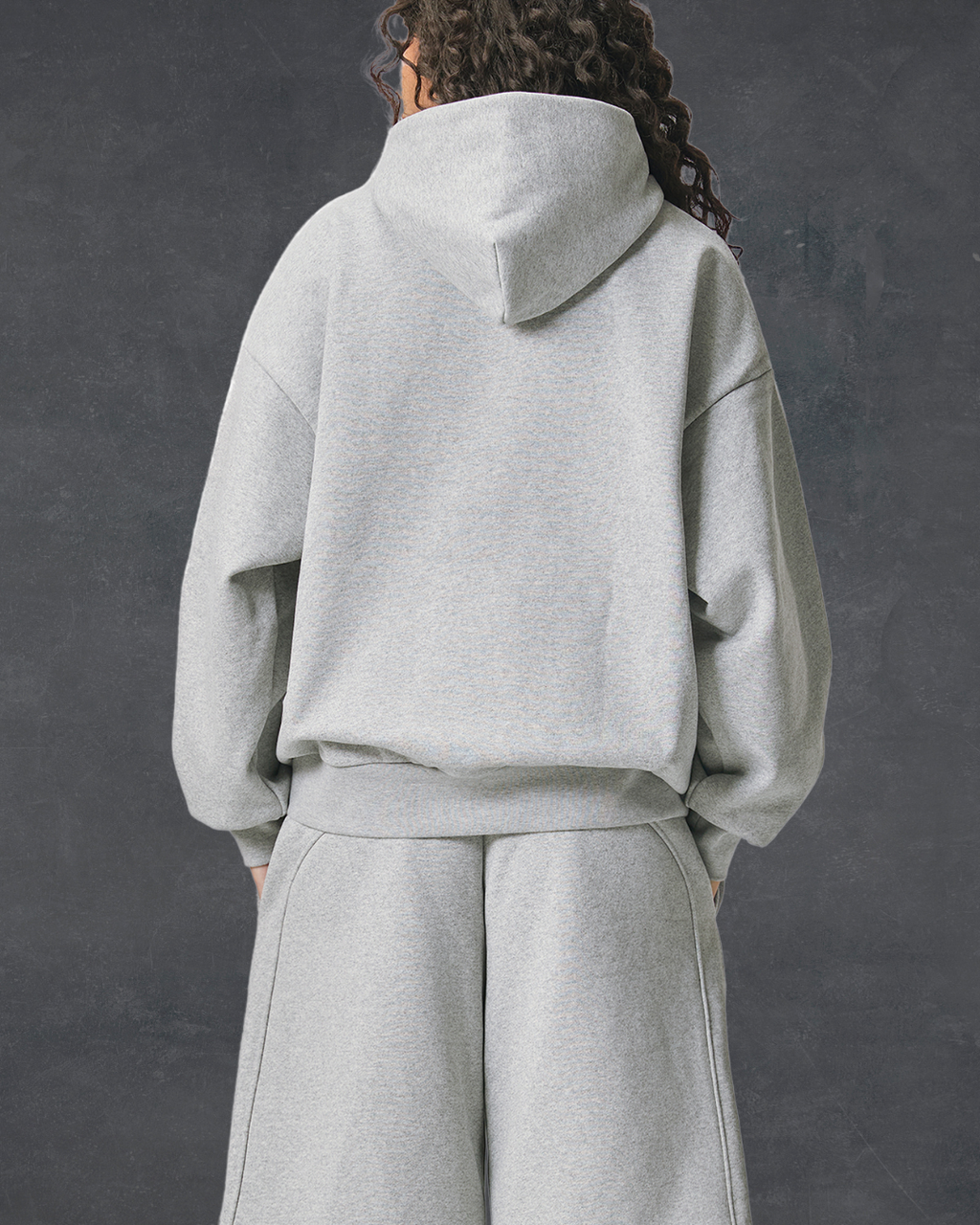 Essential Heavyweight Hoodie - Flower Grey
