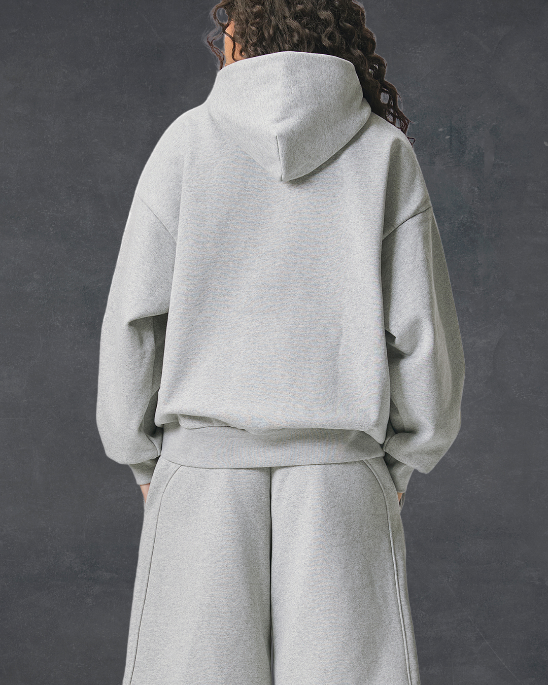 Essential Heavyweight Hoodie - Flower Grey