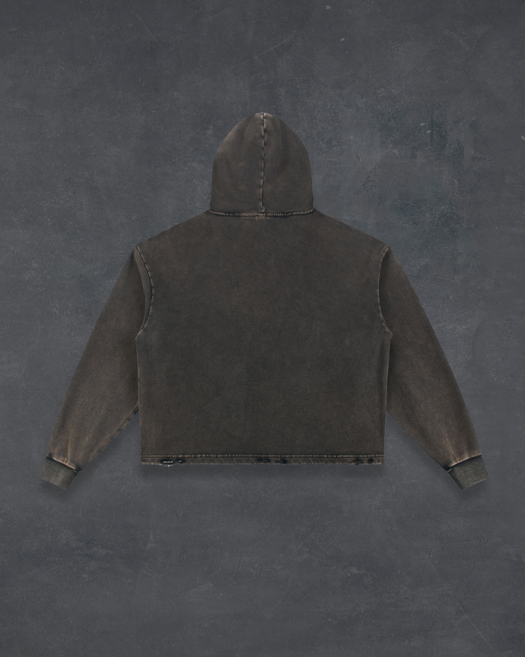 Vintage Frayed-Hem Hoodie - Obsidian Wash